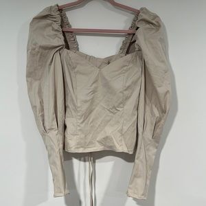 SOLD. H&M Cream puff sleeve corset long sleeve M